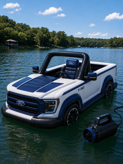 Classic White Motorized F-150 Truck Float